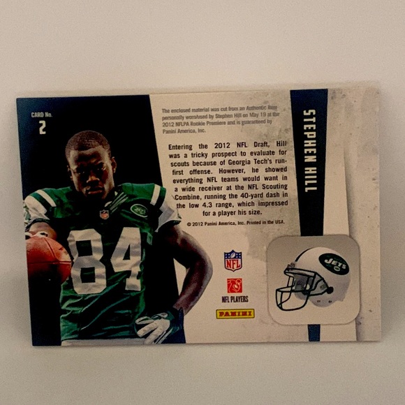 2012 Panini R&S Freshman Orientation Materials #2 Stephen Hill Jets (011) - Picture 2 of 2